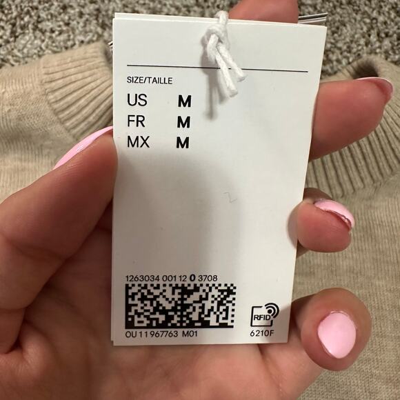 H&M Women's Cashmere-Blend Sweater Size M In Light Beige Melange - Picture 7 of 12